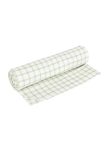 Under The Nile Organic Cotton Muslin Swaddle Blanket - Sage Windowpane 47 x 47