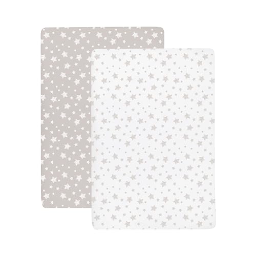 Elys Co Crib Sheets 2 Pack Tan Drawn Star 1