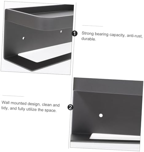 Toilet Paper Holder with Shelf - Durable Aluminum Bathroom Organizer