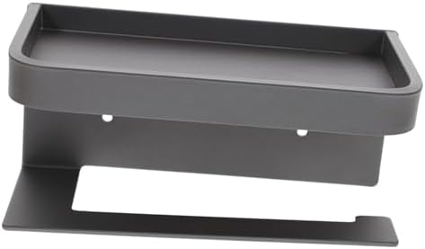 Toilet Paper Holder with Shelf - Durable Aluminum Bathroom Organizer