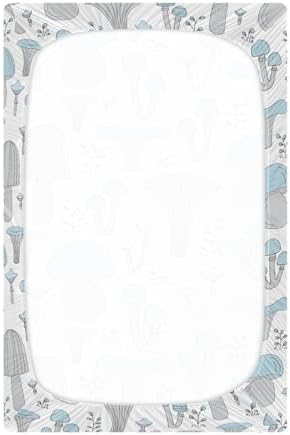 Forest Mushrooms and Leaves Crib Sheet for Baby Toddler
