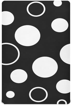 Ultra Soft Black White Polka Dots Crib Sheet 39x27
