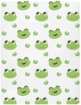 Happy Frogs Green Leaves Crib Sheets Playard Sheets for Baby Toddler