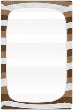 KICPOAY Fitted Crib Sheets with Brown White Stripes for Baby Toddler 1