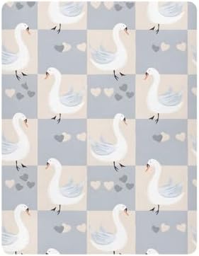 ALAZA Swan Farm Grey Buffalo Plaid Crib Sheets for Boys and Girls