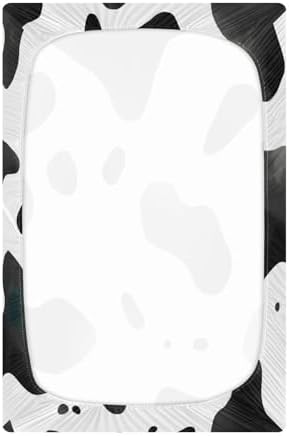 Wassud Cow Print Crib Sheets Pack and Play