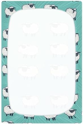 Wassud Cute Sheep Crib Sheets Breathable 27x39 Inch Pack and Play Fitted