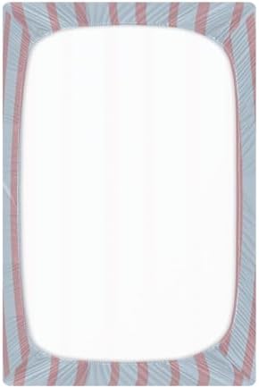 Gbjiemia Pink Blue Stripe Crib Sheets for Neutral Bassinet