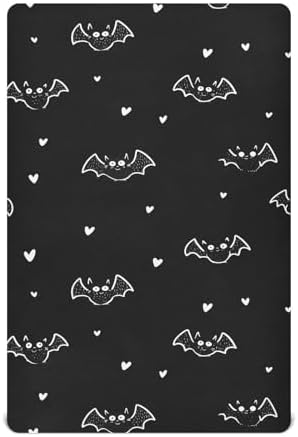Halloween Cute Bats Crib Sheets Boys Girls 27x39 Inch Pack and Play Set