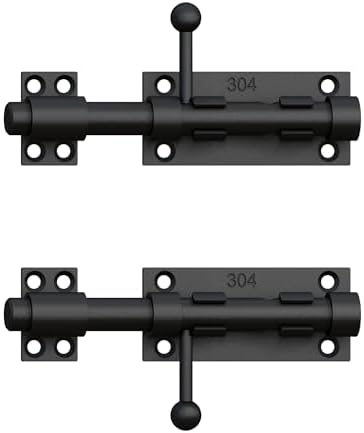 Slide Bolt Gate Latch - 63 Inch Heavy Duty 304 Stainless Steel Black
