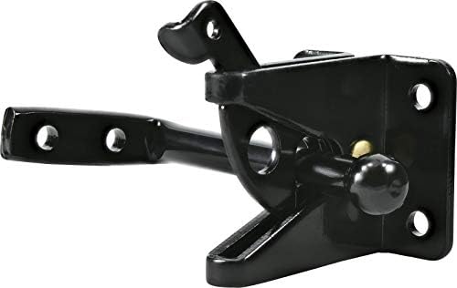 The Hillman Group 853342 Out Swinging Gate Latch - Black 1-Pack