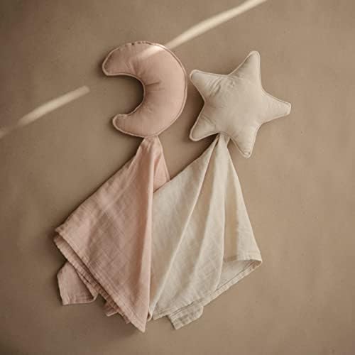 Mushie Moon Security Blanket 100 Organic Cotton Blush
