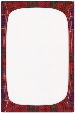 Joisal Red and Green Plaid Crib Fitted Sheet 52x28x9 1