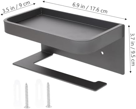 HOMSFOU Wall-Mounted Toilet Paper Holder with Shelf