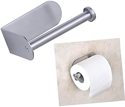Homoyoyo Non-Slip Toilet Paper Holder Adhesive Brushed Finish Easy Install