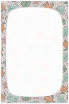 Turtle and Palm Leaf Starfish Crib Sheets for Baby Toddler