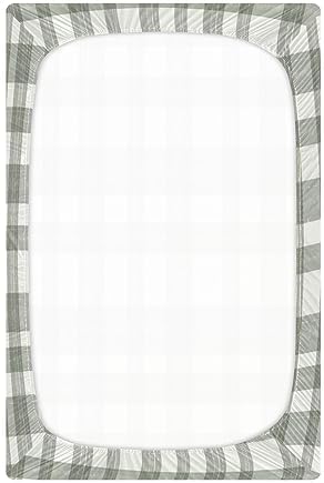 Caikeny Fitted Crib Sheet Sage Green Plaid