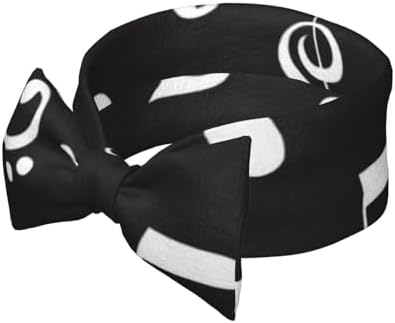 White Music Notes Swaddle Blanket with Headband Set for Newborn 1