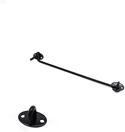 SHAUNI Hook and Eye Latch 12 Inch Black Gate Bolt