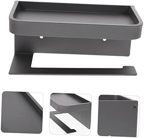Mikikit Wall Mounted Toilet Paper Holder with Shelf