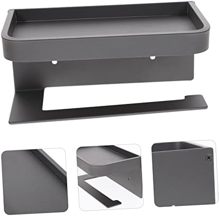 Bathroom Toilet Paper Holder Wall-Mounted Aluminum Shelf Storage Stand