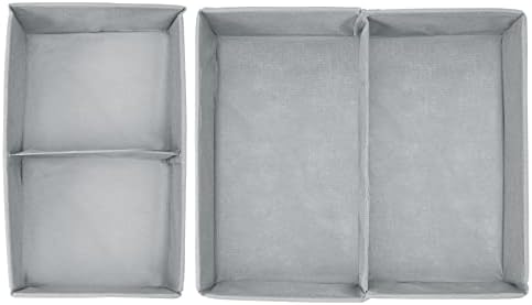 mDesign Fabric Drawer Organizer Bins Set of 2 Gray