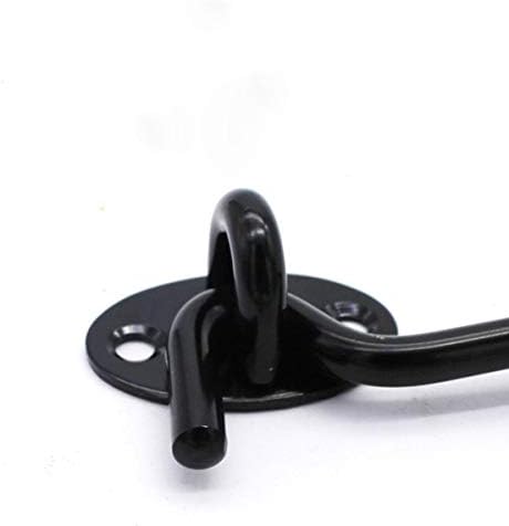 SHAUNI Hook and Eye Latch 12 Inch Black Gate Bolt