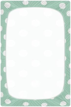 Joisal White Polka Dots Crib Fitted Sheet for Boys