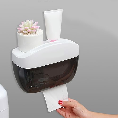 BRIGHTFUFU Self-Adhesive Toilet Paper Holder Pp Material Sturdy Roll Rack