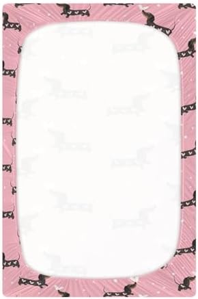 KICPOAY Dachshund and Hearts Crib Sheets for Baby Toddler 1