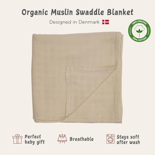 Huxie Organic Muslin Swaddle Blankets for Newborn