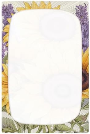 ALAZA Sunflower Lavender Crib Sheets for Girls and Boys