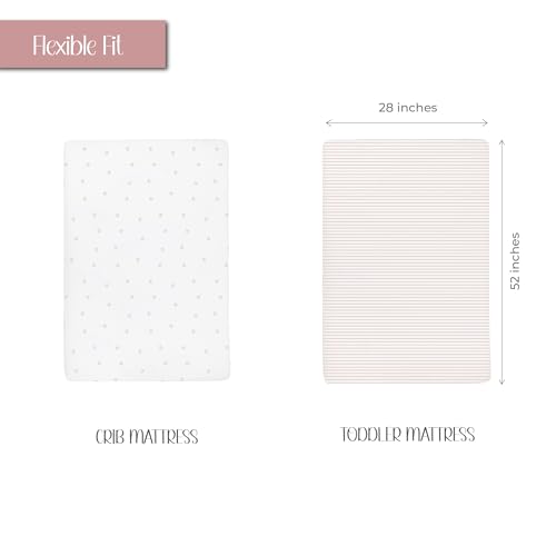 Elys Co Crib Sheets 2 Pack Pink Tulip Design