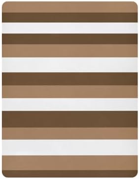 KICPOAY Fitted Crib Sheets with Brown White Stripes for Baby Toddler 1