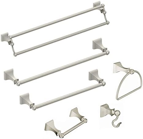 Moen Retreat 24-Inch Wall Mount Double Towel Bar Brushed Nickel