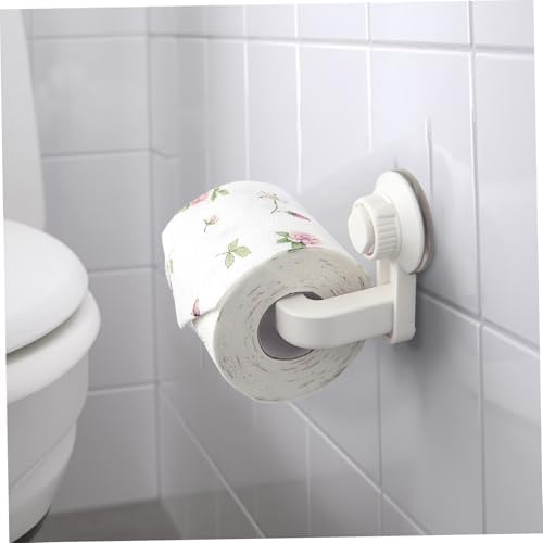 Enbebamd Suction Cup Toilet Paper Holder with Towel Rack White