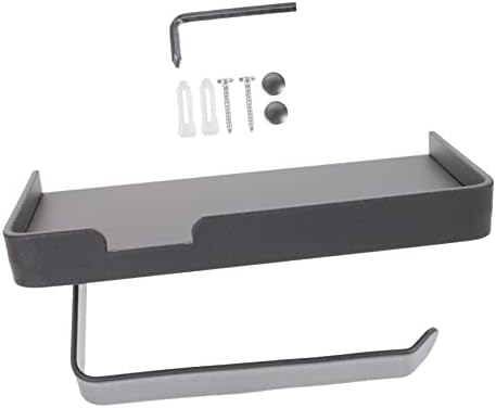 Wall Mount Toilet Paper Holder with Storage Shelf