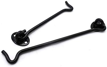 SHAUNI Hook and Eye Latch 12 Inch Black Gate Bolt