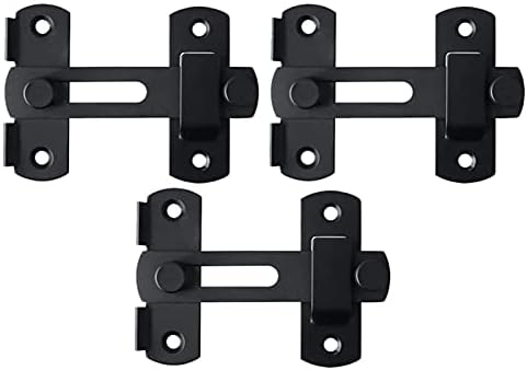 SHAUNI Door Bolt Set of 3 Black Flip Latch Gate Latches 1