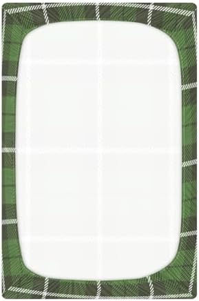 St Patricks Day Plaid Scottish Green Crib Sheet for Boys