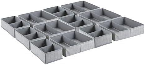 mDesign Fabric Drawer Organizer Bins Set of 2 Gray