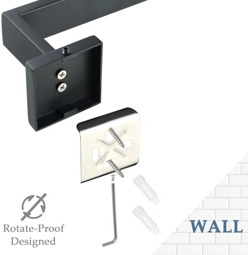 Alise 16 Inch Matte Black Towel Bar Stainless Steel