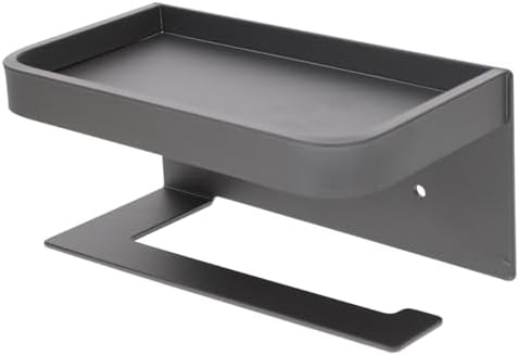 Wall-Mounted Toilet Paper Holder with Shelf 1