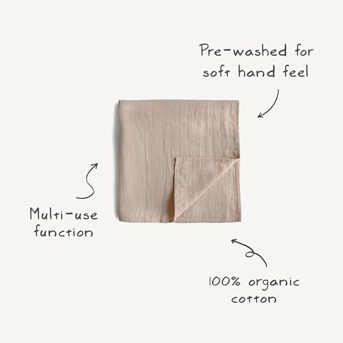 Mushie Muslin Swaddle Blanket - Sparrow