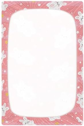 KICPOAY Cartoon Rabbit and Star Crib Sheets