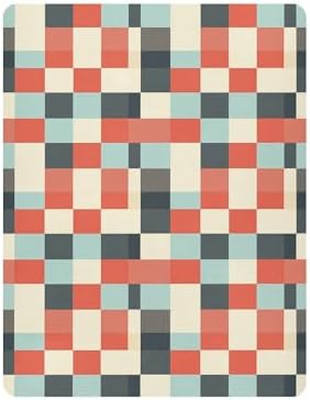 Irregular Red Blue Checkerboard Crib Sheets Stretchy Playard Sheets for Baby