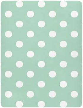Joisal White Polka Dots Crib Fitted Sheet for Boys