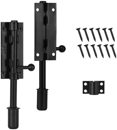 Kindoodos 63 Inch Black Slide Bolt Latch 2 Pack