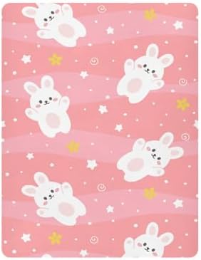KICPOAY Cartoon Rabbit and Star Crib Sheets
