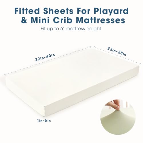 GRSSDER Mini Crib Sheets 2 Pack Sage Green